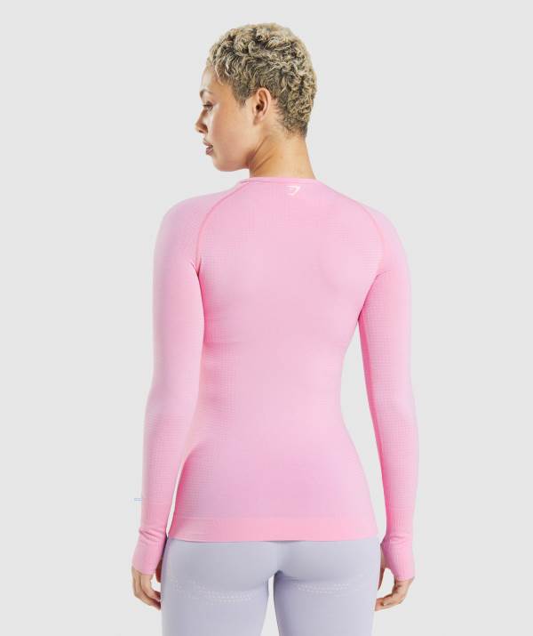 Damske Mikiny Gymshark Vital Seamless 2.0 Long Sleeve Top Ruzove | LU5218963